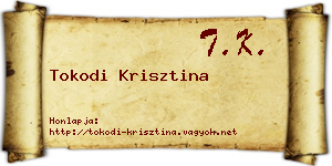 Tokodi Krisztina névjegykártya