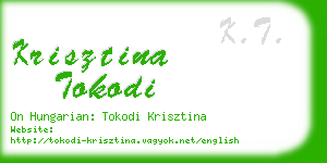 krisztina tokodi business card